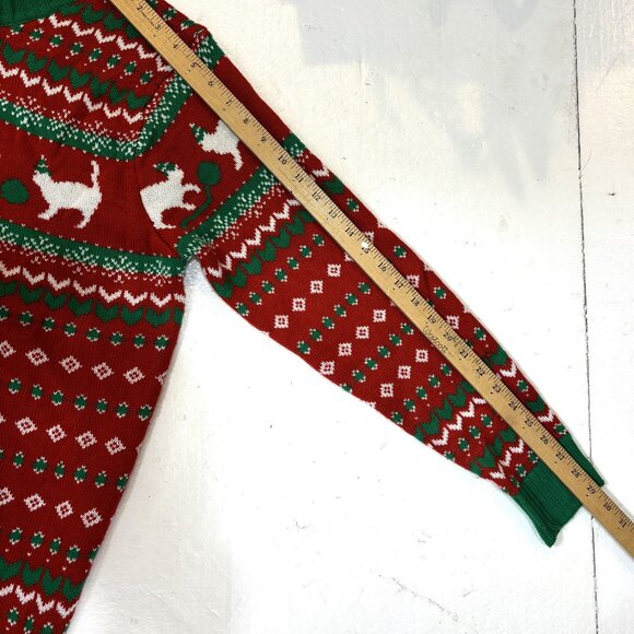 White Cat Diva Ugly Christmas Sweater Size Large  by Holiday Hype - Picture 6 of 9